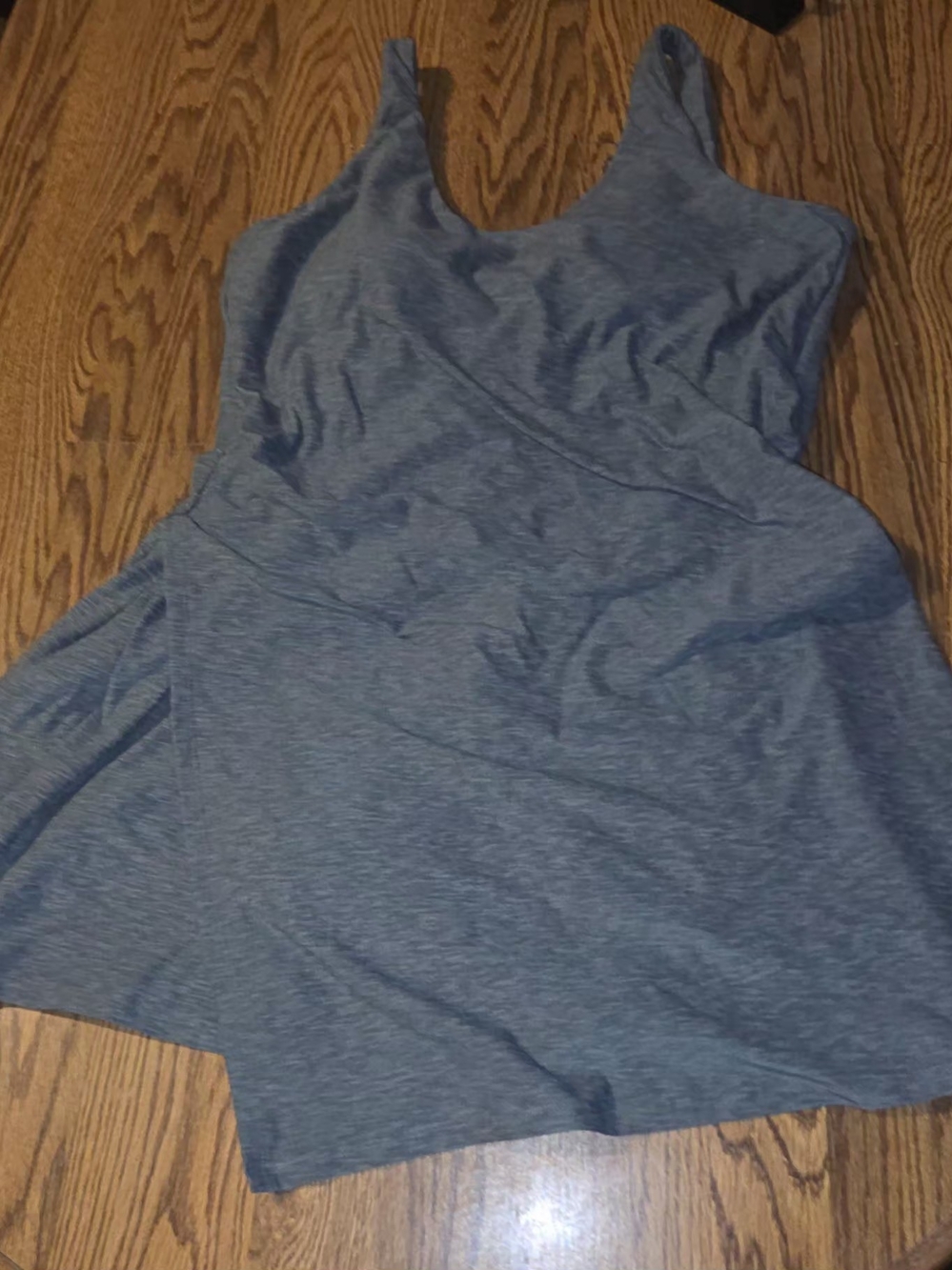 Women’s Sleeveless Scoop Neck Tank Top dress with shorts underneath - grey/Blue